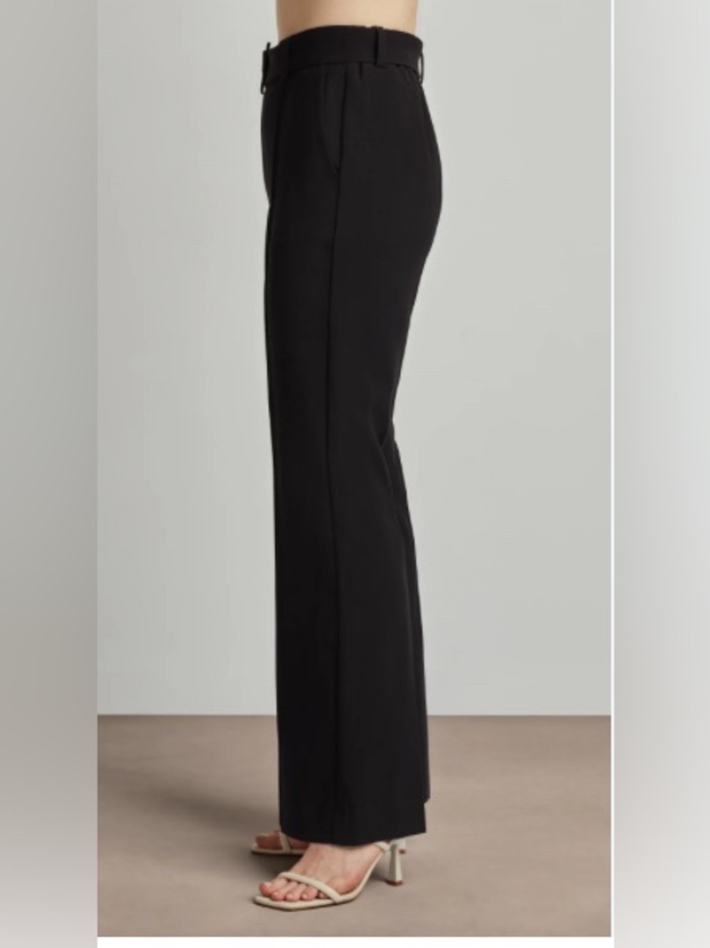 Ellen Tracy Classic Black High-Waist Long Trousers